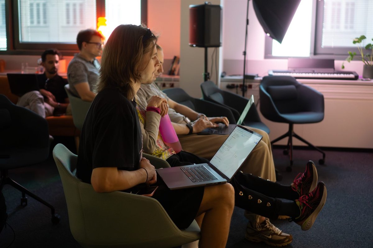 Members working at Kolektyw3 coworking space in Warsaw